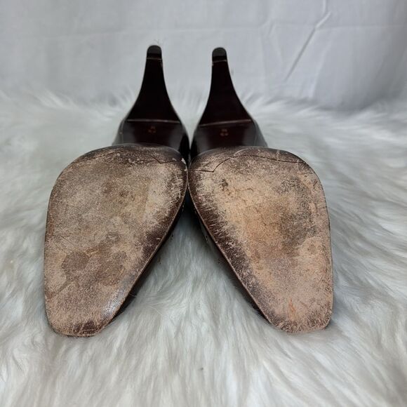 Bally Of Switzerland Vintage Brown Heels Sz 8.5 - Picture 7 of 8